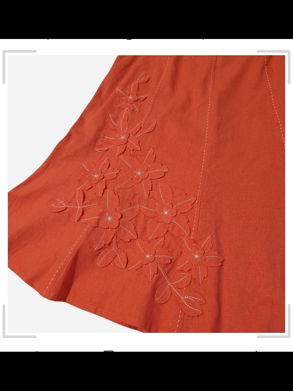 Pre-owned Sag Harbor Coral Embroidered A-Line Skirt - Picture 6 of 7